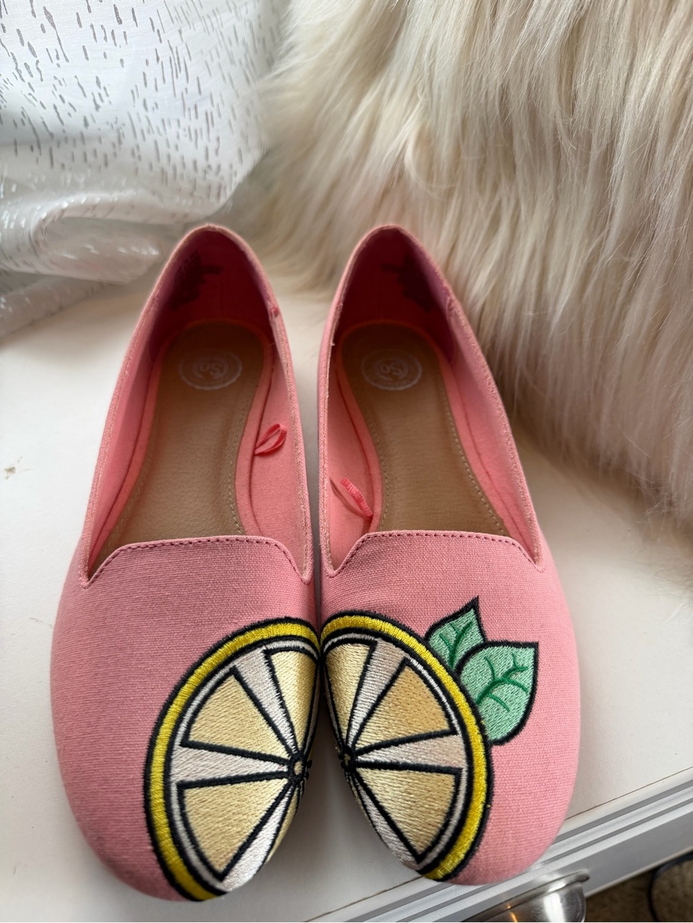 SO Brand Pink Lemon Slice Canvas Flats